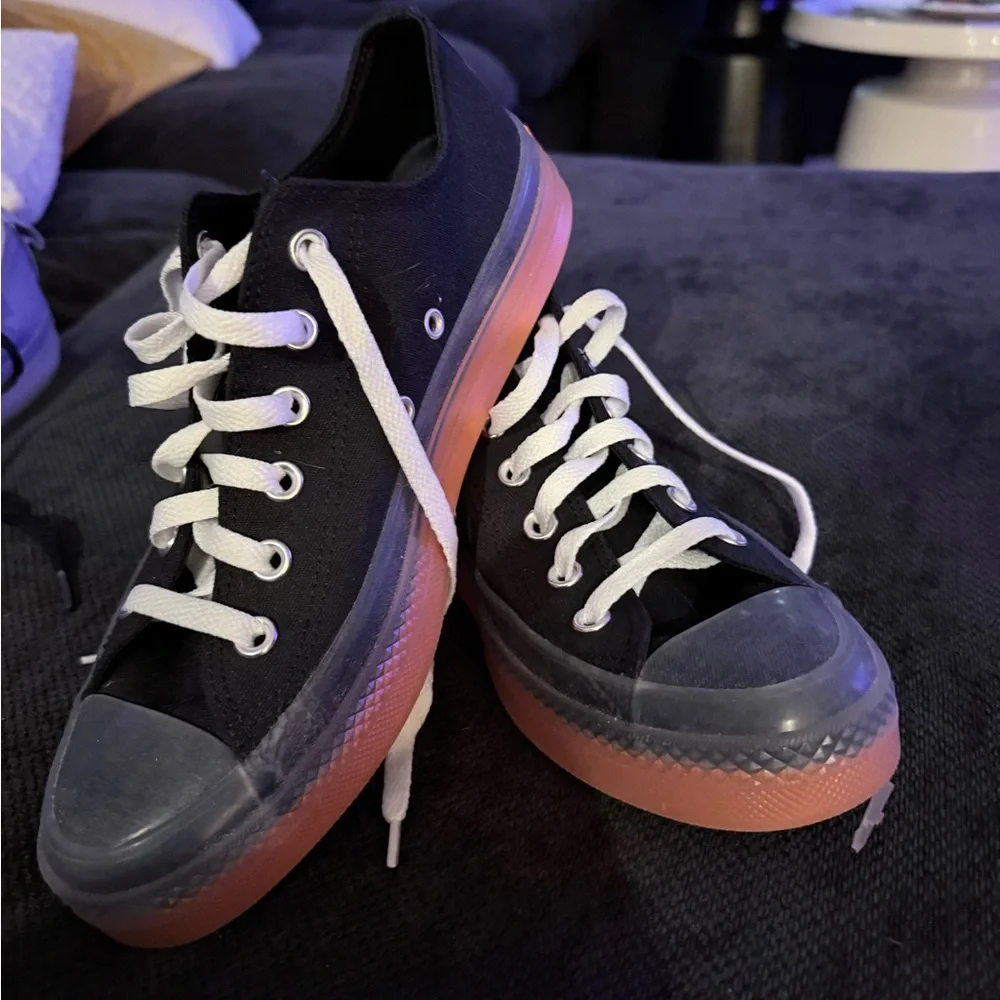 Converse Black and Gray Platform Shoes - Picture 1 of 3